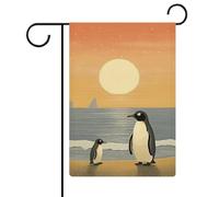 Due pinguini immagini bandiere da giardino 30,5 x 45,7 cm doppia bandiera esterna bandiera estiva cortile bandiera floreale benvenuto giardino bandiere stagionali cortile decorazioni vacanze