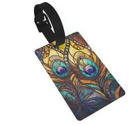 Due piume di pavone etichette per bagagli etichetta ID etichetta valigia, ideale per viaggi crociera zaini borsa