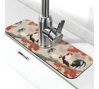 Due polli dalla coda nera appollaiati 38,1 x 14 cm Diatomite Faucet Mat