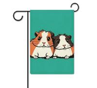 Due porcellini d'India bandiera cartone animato 30,5 x 45,7 cm poliestere double face bandiere da giardino bandiere di benvenuto banner decorazione esterna per cortile portico prato