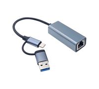 Due porte USB A Tipo C a RJ45 Gigabit Adattatori Rilevamento automatico Non Necessario Driver Portatile Per Ufficio Gaming Viaggi USB Ethernet Adattatori Per Videoconferenza di gioco
