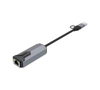 Due porte USB A Tipo C a RJ45 Gigabit Adattatori Rilevamento automatico Non Necessario Driver Portatile Per Ufficio Gaming Viaggi USB Ethernet Adattatori Per Videoconferenza di gioco