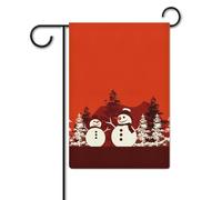 Due pupazzi di neve felici bandiera 30,5 x 45,7 cm poliestere double face bandiere da giardino bandiere di benvenuto banner decorazione esterna per cortile portico prato
