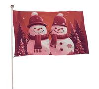Due pupazzi di neve insieme bandiera 88,9 x 149,9 cm all'aperto bandiere da giardino su entrambi i lati bandiere di benvenuto banner decorazione per cortile portico prato