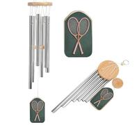 Due racchette da tennis antiche campane a vento commemorative tono profondo scacciapensieri con 6 tubi in alluminio decorazione da giardino per esterni