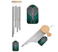 Due racchette da tennis Campane a vento Memorial Deep Tone Windchime con 6 tubi in alluminio Decorazione da giardino per esterni