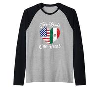 Due Radici eredità Messicana Americana Maglia con Maniche Raglan