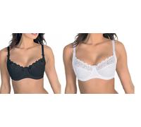 DUE REGGISENO ARIS VALENTINA IN MICROFIBRA COPPA C AVVOLGENTE IN PIZZO ELASTICIZ