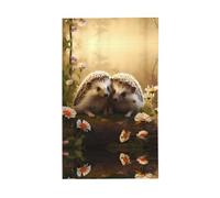 Due ricci divertenti bandiere da giardino - adorabile bandiera con design animale per esterni e interni, 150 x 90 cm