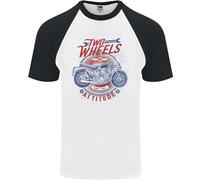 Due Ruote Attitude Moto Biker Motorbike Uomo S/S Maglietta Baseball