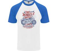Due Ruote Attitude Moto Biker Motorbike Uomo S/S Maglietta Baseball