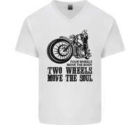 Due Ruote Muovono L'Anima Maglietta In Cotone A V Per Uomo Biker