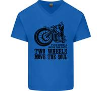 Due Ruote Muovono L'Anima Maglietta In Cotone A V Per Uomo Biker