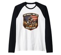 Due Ruote One Life Make It Count American Dirt Bike Rider Maglia con Maniche Raglan