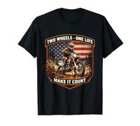 Due Ruote One Life Make It Count American Dirt Bike Rider Maglietta
