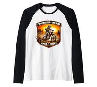 Due Ruote One Life Make It Count Dirt Bike Rider Moto Maglia con Maniche Raglan