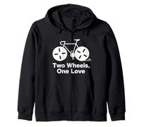 Due Ruote One Love Minimal Bicycle Rider Design Felpa con Cappuccio