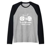 Due Ruote One Love Minimal Bicycle Rider Design Maglia con Maniche Raglan