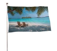 Due sedie in legno sotto le palme bandiera 3x5 Ft Outdoor Garden Bandiere Banner Decor Per Cortile Portico Prato Fattoria