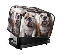 Due simpatici bulldog cani 2 fette di copertura trapuntata per tostapane copertura per piccoli elettrodomestici con manico per la decorazione della casa tavolo cucina