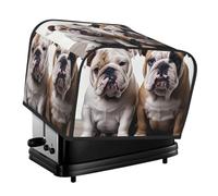Due simpatici bulldog cani 4 fette di copertura trapuntata per tostapane copertura per piccoli elettrodomestici con manico per la decorazione della casa tavolo cucina