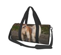 Due simpatici cani Akita, Borsone da viaggio di grande capacità Borsa rotonda Borsa da viaggio sportiva Borsa da viaggio Borsa da fitness