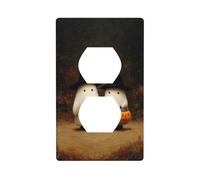 Due simpatici fantasmi bianchi nel bosco copertura interruttore luce decorativa 1 banda piastra da parete per cucina camera bagno dimensioni 7 x 11,4 cm