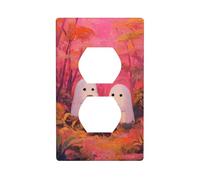 Due simpatici fantasmi bianchi nel bosco copertura interruttore luce decorativa 1 banda piastra da parete per cucina camera bagno dimensioni 7 x 11,4 cm