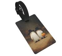 Due simpatici fantasmi bianchi nel bosco etichette per bagagli etichetta ID etichetta valigia, ideale per viaggi crociera zaini borsa