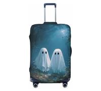 Due simpatici fantasmi nel bosco scuro elastico da viaggio coperture antipolvere antigraffio valigia Protector Fit 22-24 pollici
