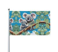 Due simpatici koala bandiera decorativa per esterni (0,9 x 1,5 m), bandiera durevole che non sbiadisce, bandiera per anniversario di matrimonio all'aperto