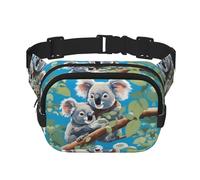 Due simpatici koala stampati marsupio multifunzionale, unisex alla moda, borsa messenger bag viaggio sport borsa portaoggetti