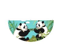 Due simpatici panda grandi semicerchio bandierine da appendere all'aperto | 1 striscione impermeabile a 3 occhielli da 1,5 x 0,9 m per portico, recinzione e balcone. Eventi patriottici della Giornata