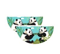 Due simpatici panda grandi semicerchio bandierine da appendere all'aperto | 2 striscioni impermeabili a 3 occhielli da 0,6 x 1,2 m per portico, recinzione e balcone. Eventi patriottici della Giornata