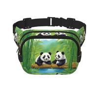 Due simpatici panda stampato multifunzionale marsupio unisex alla moda messenger bag, borsa da viaggio sport borsa portaoggetti