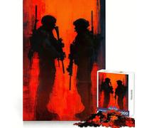 Due soldati in rosso e nero - Puzzle da 1000 pezzi per ragazzi - Sviluppo della destrezza mentale - Divertimento tranquillo - Taglio di alta qualità - Regalo per le vacanze (50x75cm)