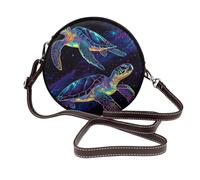 Due tartarughe marine al neon da donna rotonde borse a tracolla in pelle borsa a tracolla