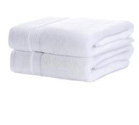 DUE TELI DA BAGNO GRANDI PER DOCCIA BIANCO IN SPUGNA -