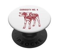 Due teste vitello xilografia illustrazione tassidermia stranezza PopSockets PopGrip Adesivo