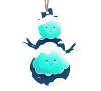 Due timide nuvole in legno ornamenti albero di Natale a forma di pupazzo di neve 1 pz - decorazioni vintage ciondolo per la casa vacanza