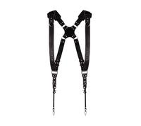 Due Tracolla Fotocamera Misura Regolabile pelle Spalla Imbracatura Nero Adatto