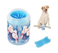 Due uccelli con fiori Art Pulitore portatile per zampe di cane con spazzola morbida per massaggio Kit di pulizia dei piedi pulisce delicatamente le zampe dopo le passeggiate