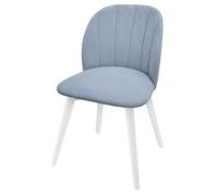 Due varianti di poltrona imbottita grigia, gambe in faggio bianco V-90.71-61WP38