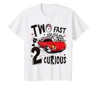 Due Veloci 2 Curious Racing Car 2 ° Compleanno Festa Ragazzi Ragazze Maglietta