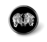 Due zebre graziose spille da bavero, spille rotonde in metallo, accessori per giacche, cappelli, borse, gioielli