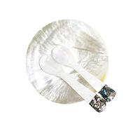DUEBEL MOP - Set di 2 cucchiai per caviale in madreperla con abalone verde, 8,9 cm, decorazione per caviale, antipasto, dessert, uova, gelato