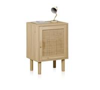 duehome | Comodino 1 cassetto, comodino, modello Made, finitura in pino rattan Dimensioni: 40 cm (lunghezza) x 30 cm (profondità) x 58 cm (altezza)