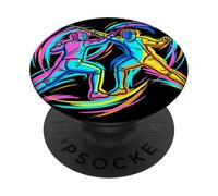 Duello di scherma Spadaccino PopSockets PopGrip Adesivo