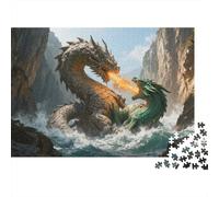 Duello doppio drago Jigsaw Puzzle Impossible 1000Pcs Canyon Decorazione Per La Casa. Rilassamento E Intelligence Per Adulti E Bambini Da 12 Anni 1000pcs (75x50cm)
