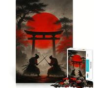 Duello Samurai sotto il sole rosso - Puzzle da 1000 pezzi per adulti e ragazzi - Gioco di intelletto per la casa - Divertimento di qualità - Taglio classico - Regalo (38x52cm)